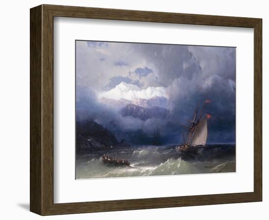 Shipping in Stormy Seas, 1868-Ivan Konstantinovich Aivazovsky-Framed Giclee Print