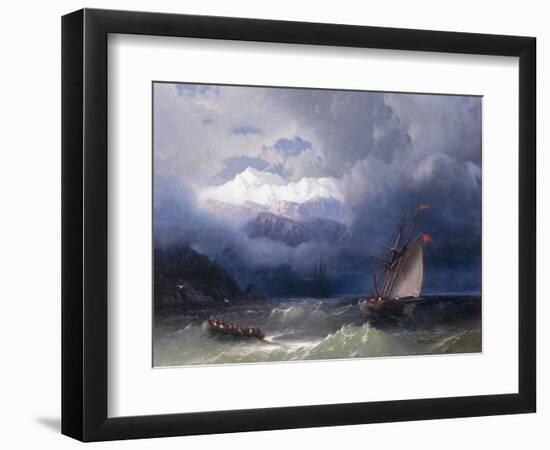 Shipping in Stormy Seas, 1868-Ivan Konstantinovich Aivazovsky-Framed Giclee Print