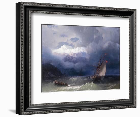 Shipping in Stormy Seas, 1868-Ivan Konstantinovich Aivazovsky-Framed Giclee Print