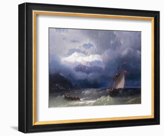 Shipping in Stormy Seas, 1868-Ivan Konstantinovich Aivazovsky-Framed Giclee Print