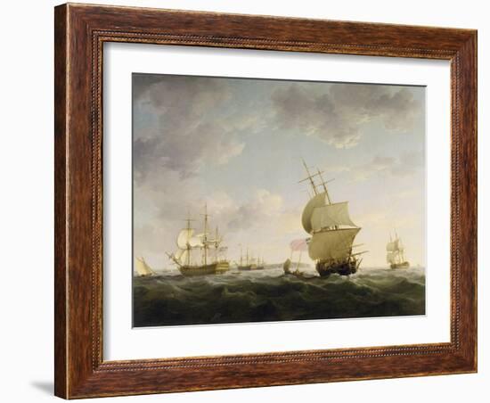 Shipping in the English Channel, c.1755-Charles Brooking-Framed Giclee Print