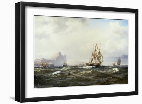 Shipping in the Straits of Gibraltar, 1875-Wilhelm Melbye-Framed Giclee Print