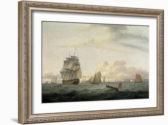 Shipping off Ramsgate Harbour, 1807-Thomas Luny-Framed Giclee Print