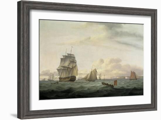 Shipping off Ramsgate Harbour, 1807-Thomas Luny-Framed Giclee Print