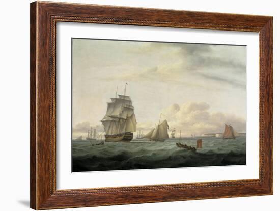 Shipping off Ramsgate Harbour, 1807-Thomas Luny-Framed Giclee Print