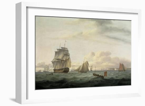 Shipping off Ramsgate Harbour, 1807-Thomas Luny-Framed Giclee Print