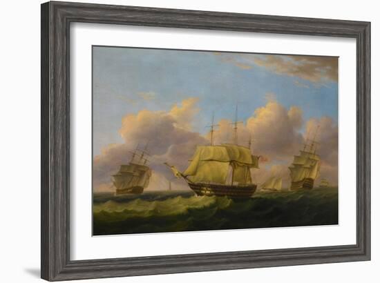 Shipping Off the Eddystone, C.1820-Thomas Luny-Framed Giclee Print