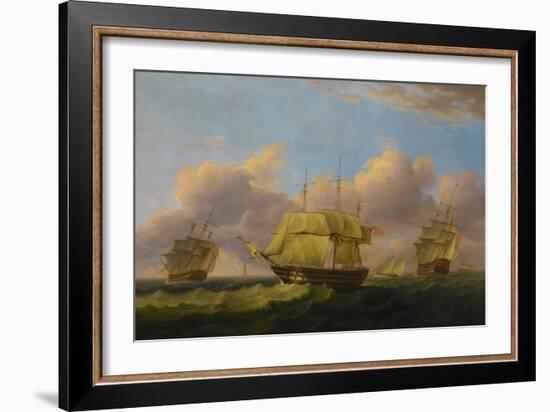 Shipping Off the Eddystone, C.1820-Thomas Luny-Framed Giclee Print