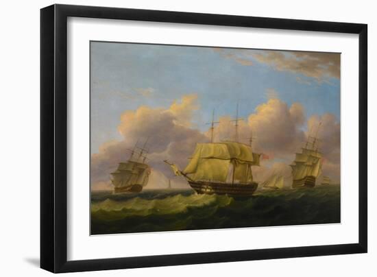 Shipping Off the Eddystone, C.1820-Thomas Luny-Framed Giclee Print