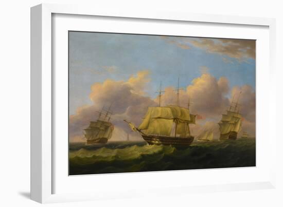 Shipping Off the Eddystone, C.1820-Thomas Luny-Framed Giclee Print