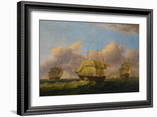 Shipping Off the Eddystone, C.1820-Thomas Luny-Framed Giclee Print