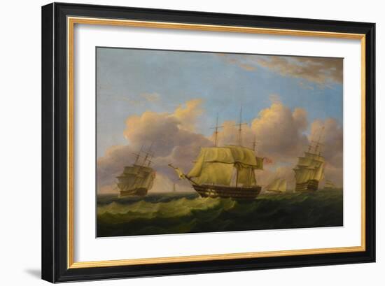 Shipping Off the Eddystone, C.1820-Thomas Luny-Framed Giclee Print