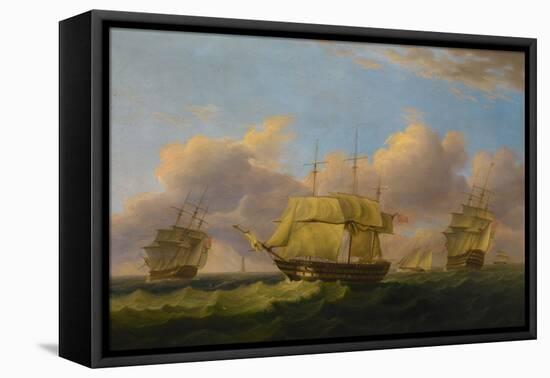 Shipping Off the Eddystone, C.1820-Thomas Luny-Framed Premier Image Canvas