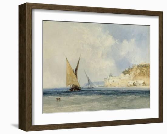 Shipping off the Mediterranean Coast, 1848-John Callow-Framed Giclee Print