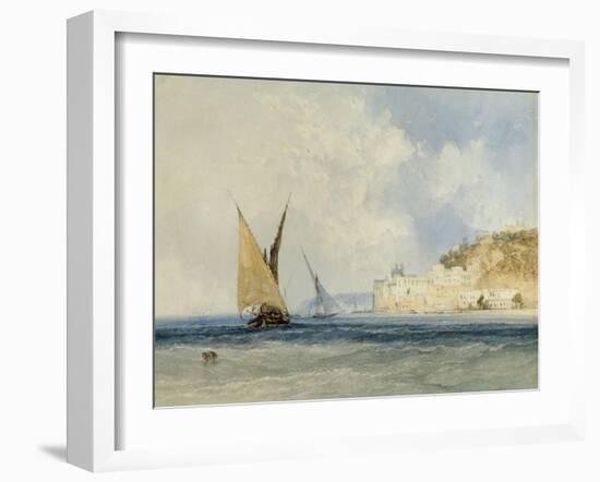Shipping off the Mediterranean Coast, 1848-John Callow-Framed Giclee Print
