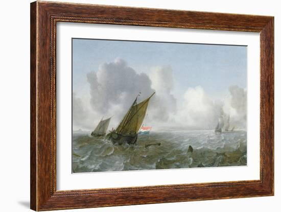 Shipping Offshore in a Breeze-Jan Porcellis-Framed Giclee Print