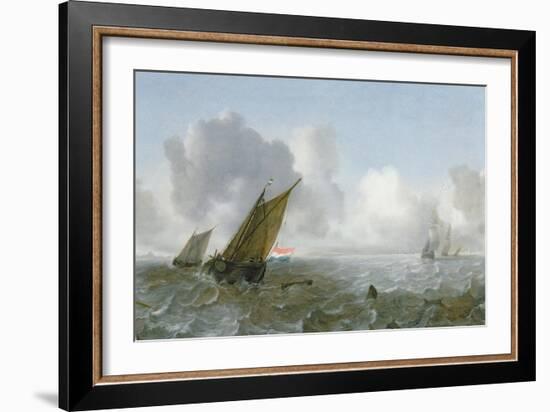 Shipping Offshore in a Breeze-Jan Porcellis-Framed Giclee Print