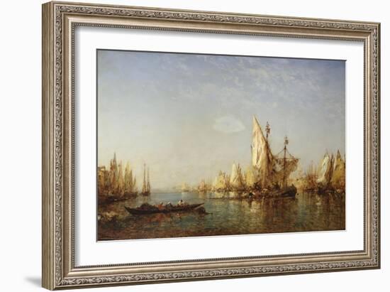 Shipping on the Grand Canal, Venice-Felix Ziem-Framed Giclee Print