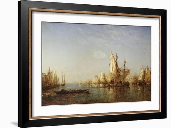 Shipping on the Grand Canal, Venice-Felix Ziem-Framed Giclee Print