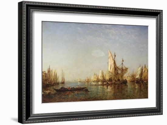 Shipping on the Grand Canal, Venice-Felix Ziem-Framed Giclee Print