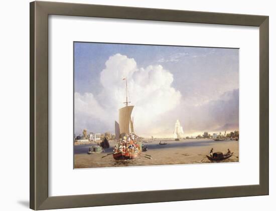 Shipping on the Hooghly River, Calcutta, 1852-C.J. Martin-Framed Giclee Print