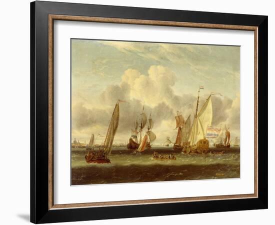 Shipping on the Ij at Amsterdam Harbour-Abraham Storck-Framed Giclee Print