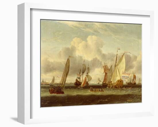 Shipping on the Ij at Amsterdam Harbour-Abraham Storck-Framed Giclee Print