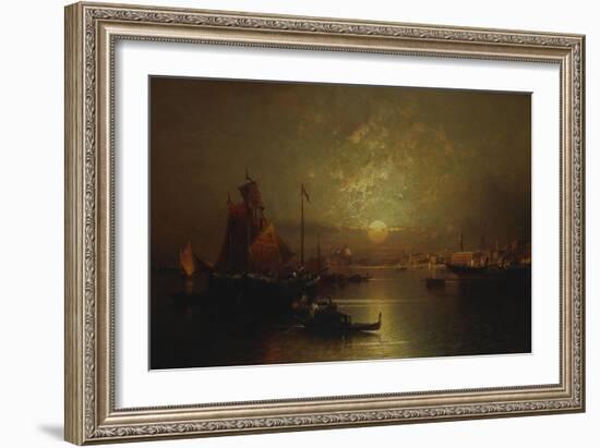 Shipping on the Lagoon, Venice at Sunset-Franz Richard Unterberger-Framed Giclee Print