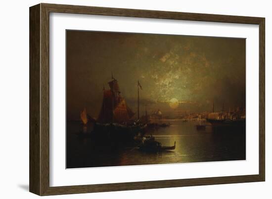 Shipping on the Lagoon, Venice at Sunset-Franz Richard Unterberger-Framed Giclee Print