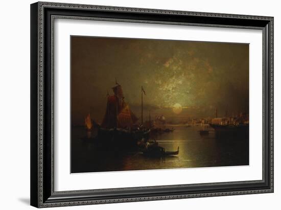 Shipping on the Lagoon, Venice at Sunset-Franz Richard Unterberger-Framed Giclee Print