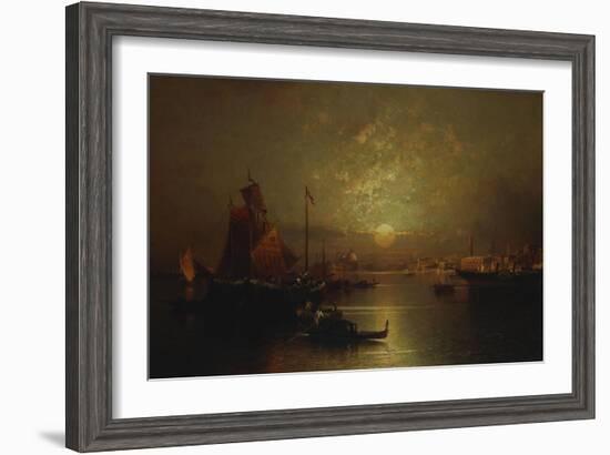 Shipping on the Lagoon, Venice at Sunset-Franz Richard Unterberger-Framed Giclee Print