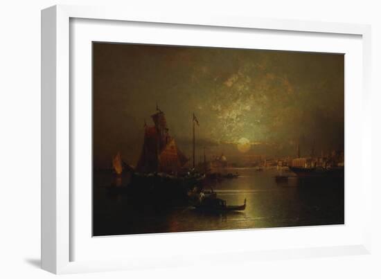 Shipping on the Lagoon, Venice at Sunset-Franz Richard Unterberger-Framed Giclee Print