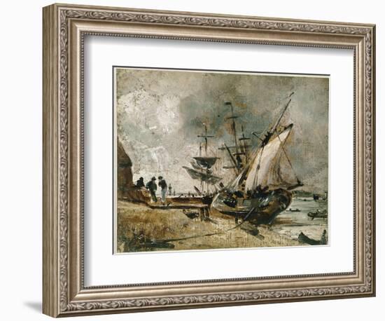 Shipping on the Orwell, near Ipswich (Oil on Canvas, 1806-1809)-John Constable-Framed Giclee Print