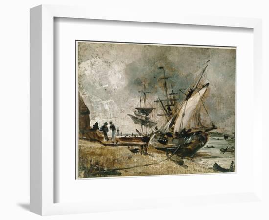 Shipping on the Orwell, near Ipswich (Oil on Canvas, 1806-1809)-John Constable-Framed Giclee Print