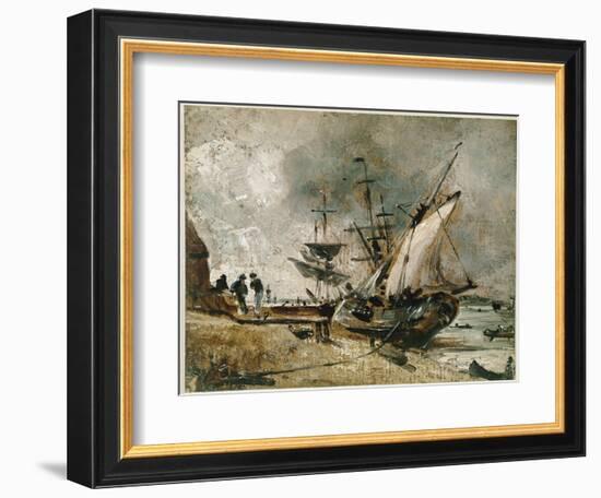 Shipping on the Orwell, near Ipswich (Oil on Canvas, 1806-1809)-John Constable-Framed Giclee Print