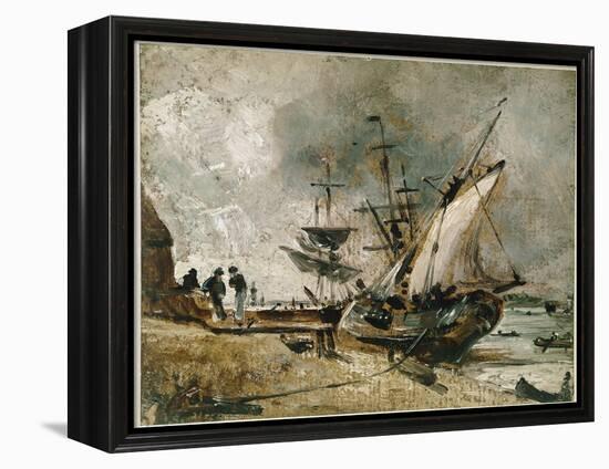 Shipping on the Orwell, near Ipswich (Oil on Canvas, 1806-1809)-John Constable-Framed Premier Image Canvas