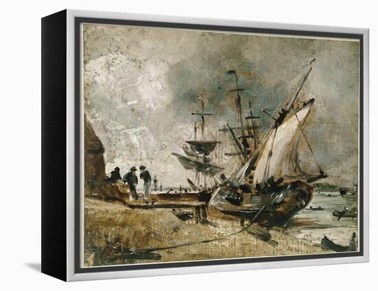 Shipping on the Orwell, near Ipswich (Oil on Canvas, 1806-1809)-John Constable-Framed Premier Image Canvas