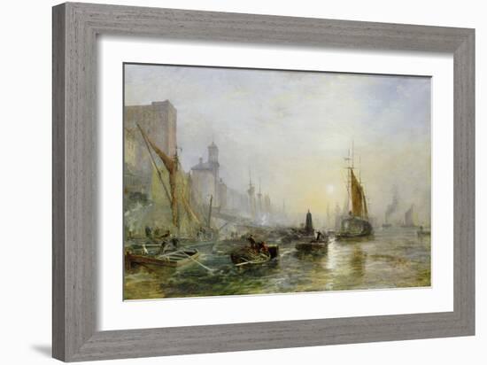 Shipping on the Thames-Samuel Bough-Framed Giclee Print