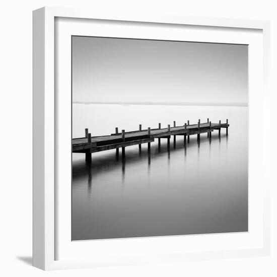 Shipping Stage Steinhude in Black and White, Steinhude, Germany-Steve Simon-Framed Photographic Print