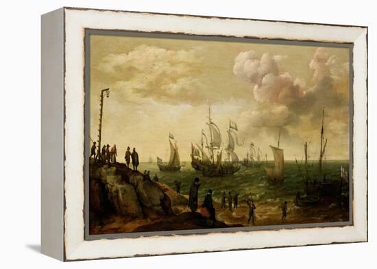 Ships Along the Shore-Adam Willaerts-Framed Stretched Canvas