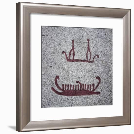 Ships and Their Crews (Rock Carving)-null-Framed Giclee Print