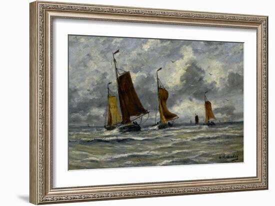 Ships at Full Sea-Hendrik William Mesdag-Framed Art Print