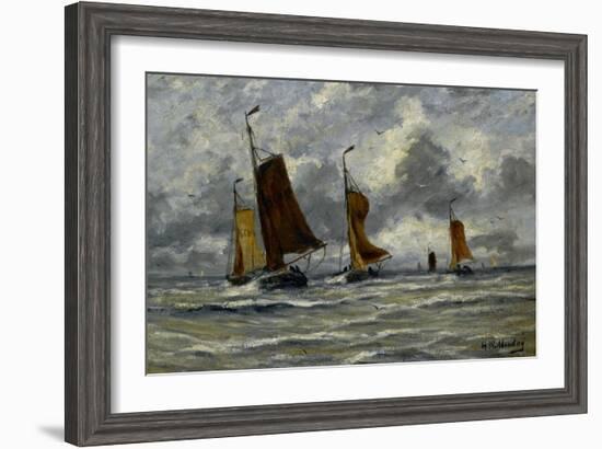 Ships at Full Sea-Hendrik William Mesdag-Framed Art Print