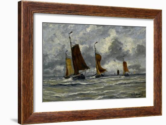 Ships at Full Sea-Hendrik William Mesdag-Framed Art Print