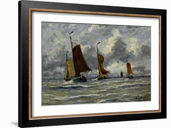 Ships at Full Sea-Hendrik William Mesdag-Framed Art Print