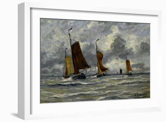 Ships at Full Sea-Hendrik William Mesdag-Framed Art Print