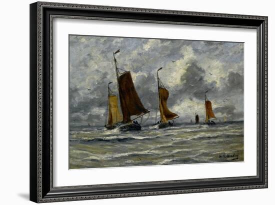 Ships at Full Sea-Hendrik William Mesdag-Framed Art Print