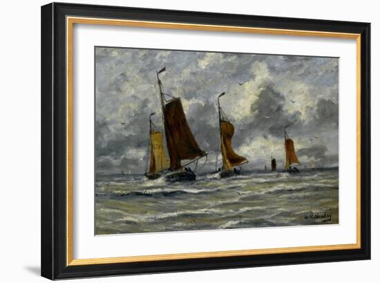 Ships at Full Sea-Hendrik William Mesdag-Framed Art Print