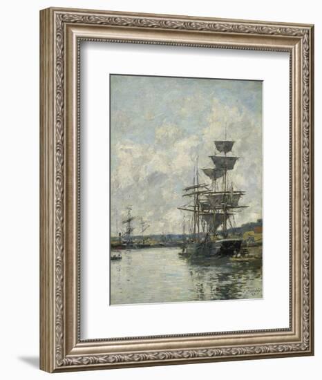 Ships at Le Havre-Eugène Boudin-Framed Art Print