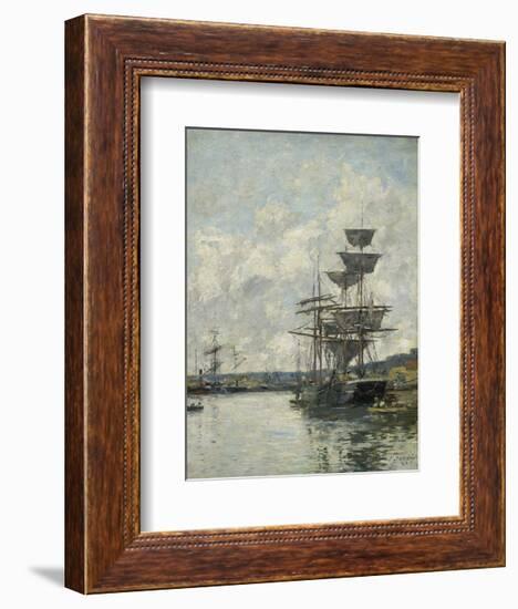 Ships at Le Havre-Eugène Boudin-Framed Art Print